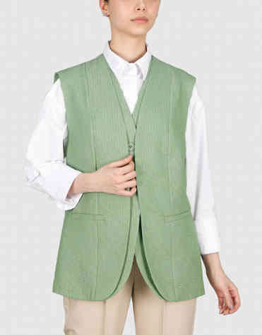 ژیله دو یقه کوک دوزی سبز